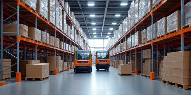 Automated warehouse showing precise inventory management